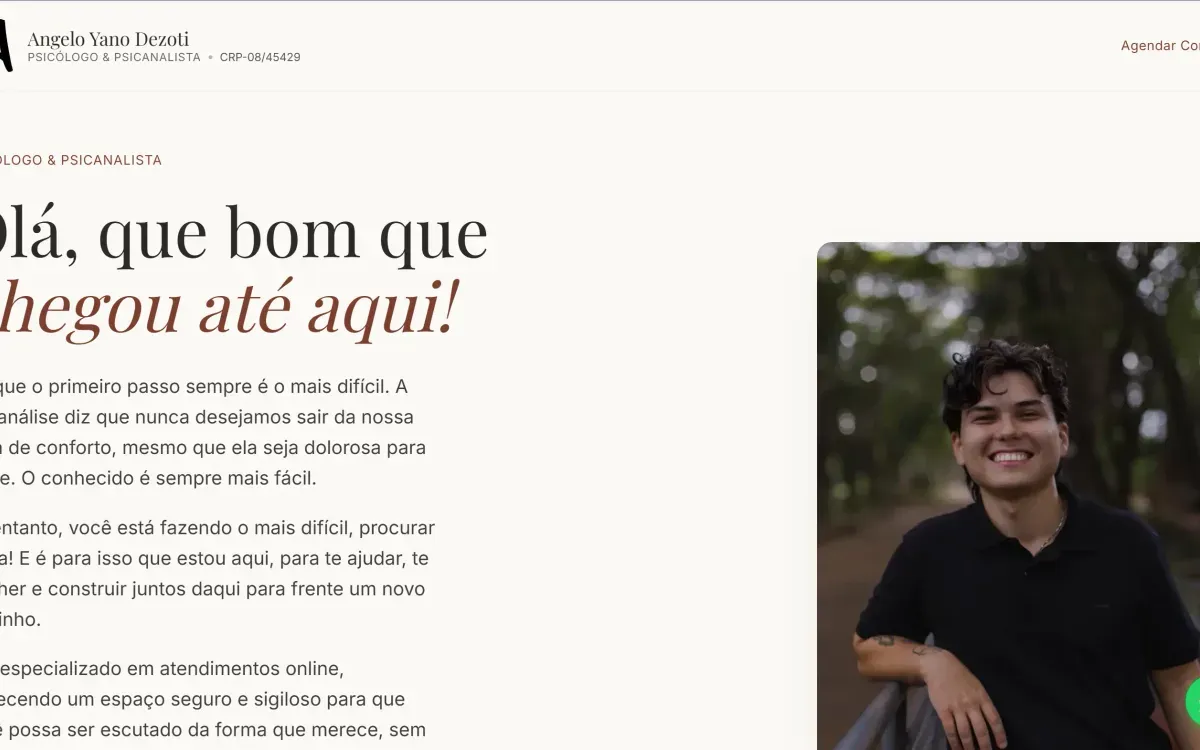 Site Psicólogo Ângelo desenvolvido pela Moggy Cloud Agency