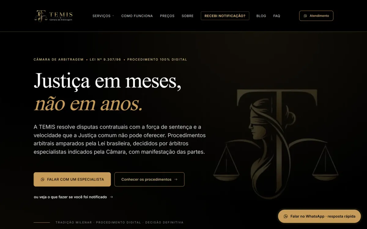 Site TEMIS desenvolvido pela Moggy Cloud Agency