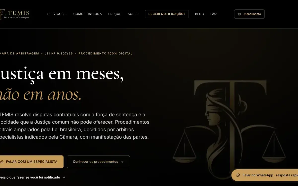 Site TEMIS desenvolvido pela Moggy Cloud Agency